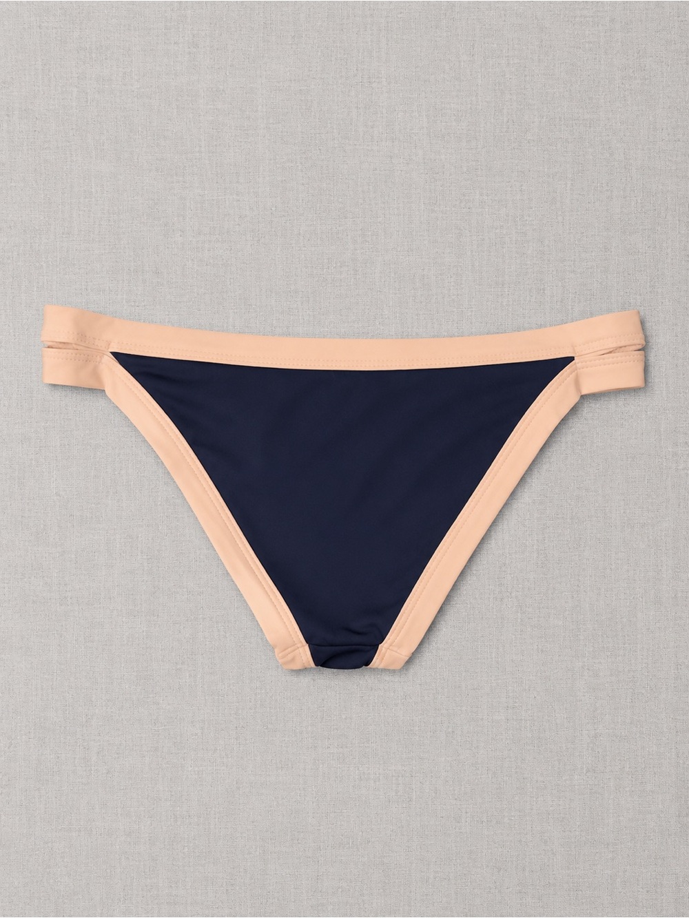 L*SPACE Navy and Beige Trim Two-Piece Bikini - Picture 5 of 7